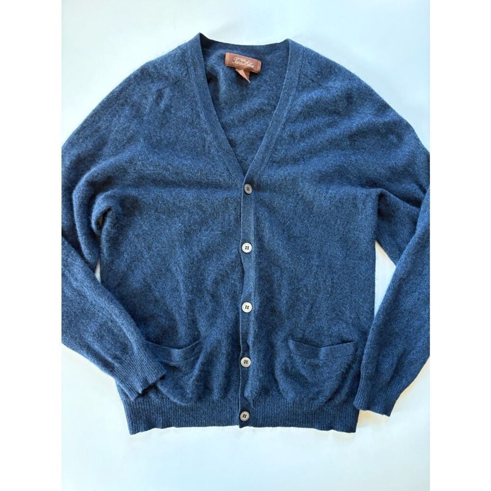Tasso Elba 100% Cashmere navy V-neck small